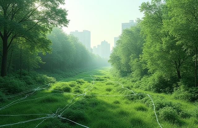 Image of a protected natural area with map lines overlaid